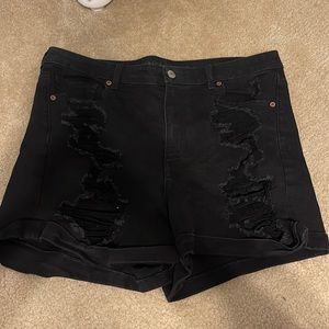 Black American eagle stretch Jean shorts